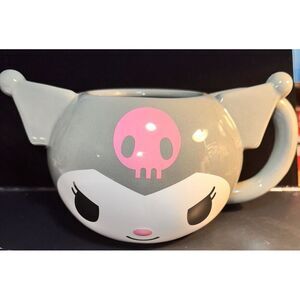 Sanrio Kuromi Hello Kitty And Friends Gray Ceramic Mug New‎ LARGE 22oz